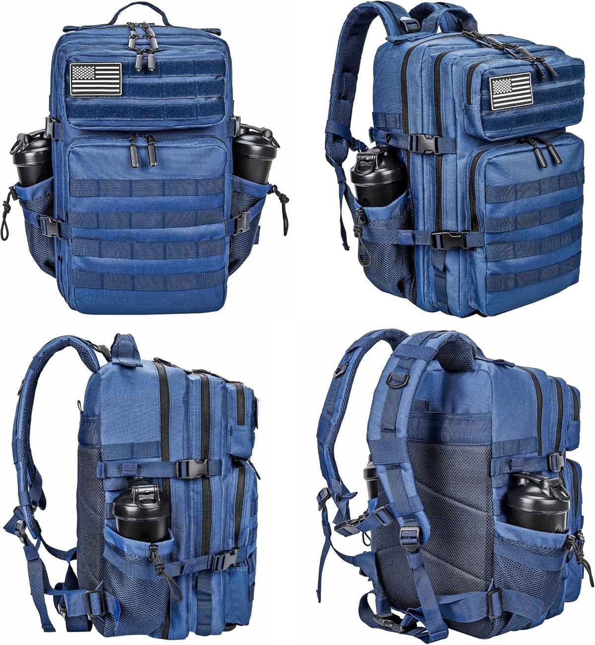 Military Tactical Backpack for Men and Women 45L Army 3 Days Assault Pack Bag Large Rucksack with Molle System Black