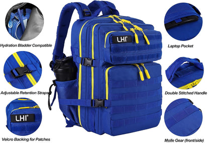 Military Tactical Backpack for Men and Women 45L Army 3 Days Assault Pack Bag Large Rucksack with Molle System Black