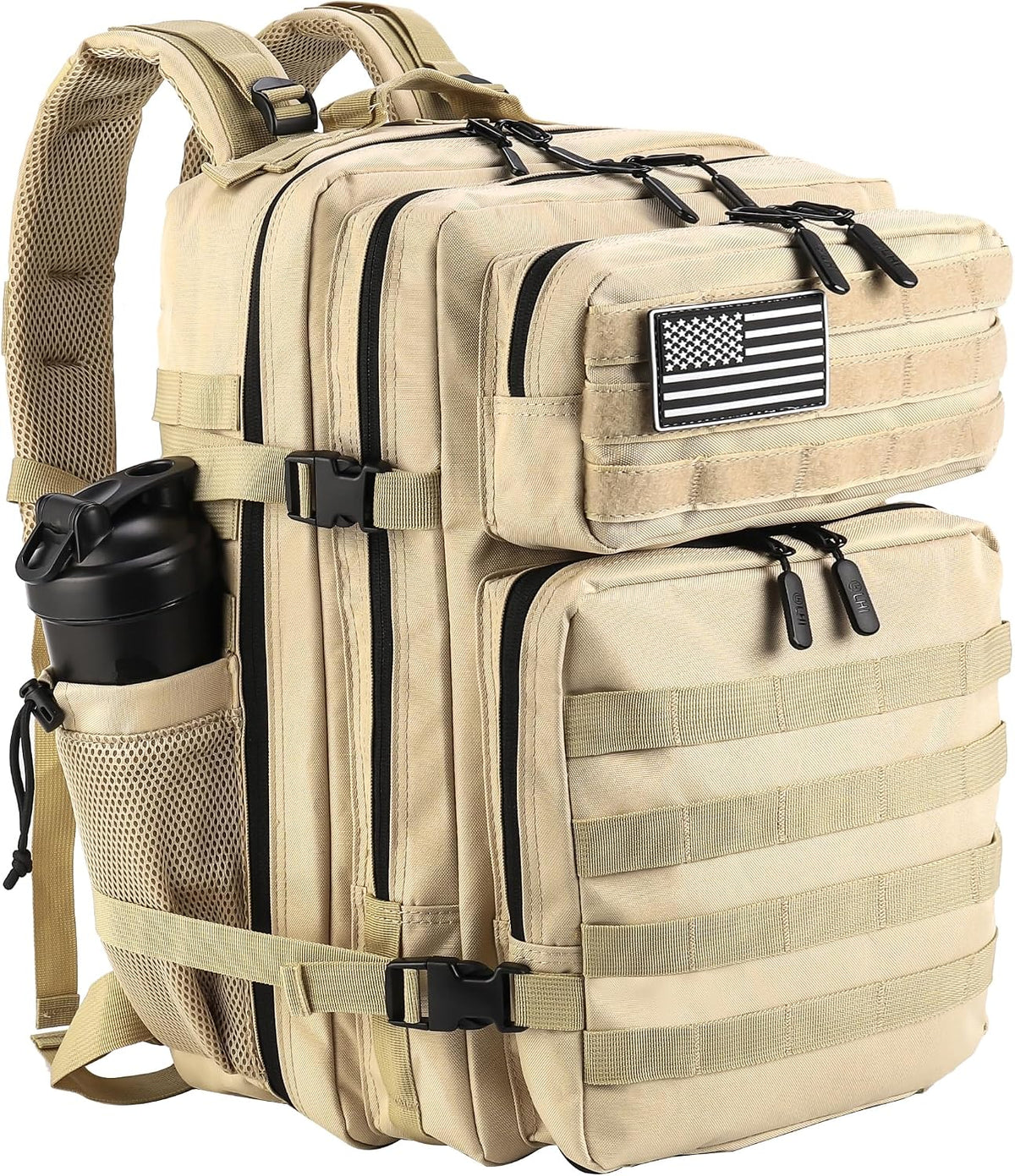 Military Tactical Backpack for Men and Women 45L Army 3 Days Assault Pack Bag Large Rucksack with Molle System Black