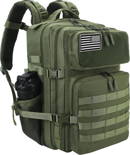 Military Tactical Backpack for Men and Women 45L Army 3 Days Assault Pack Bag Large Rucksack with Molle System Black