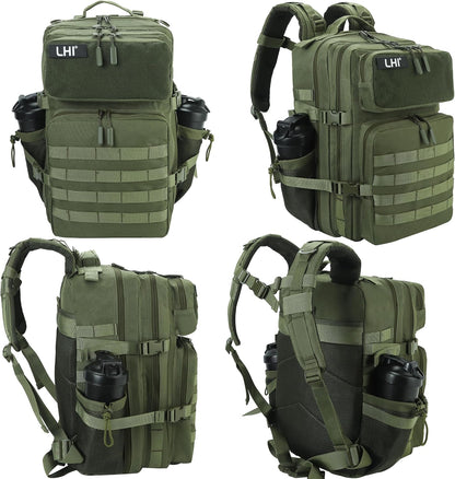 Military Tactical Backpack for Men and Women 45L Army 3 Days Assault Pack Bag Large Rucksack with Molle System Black