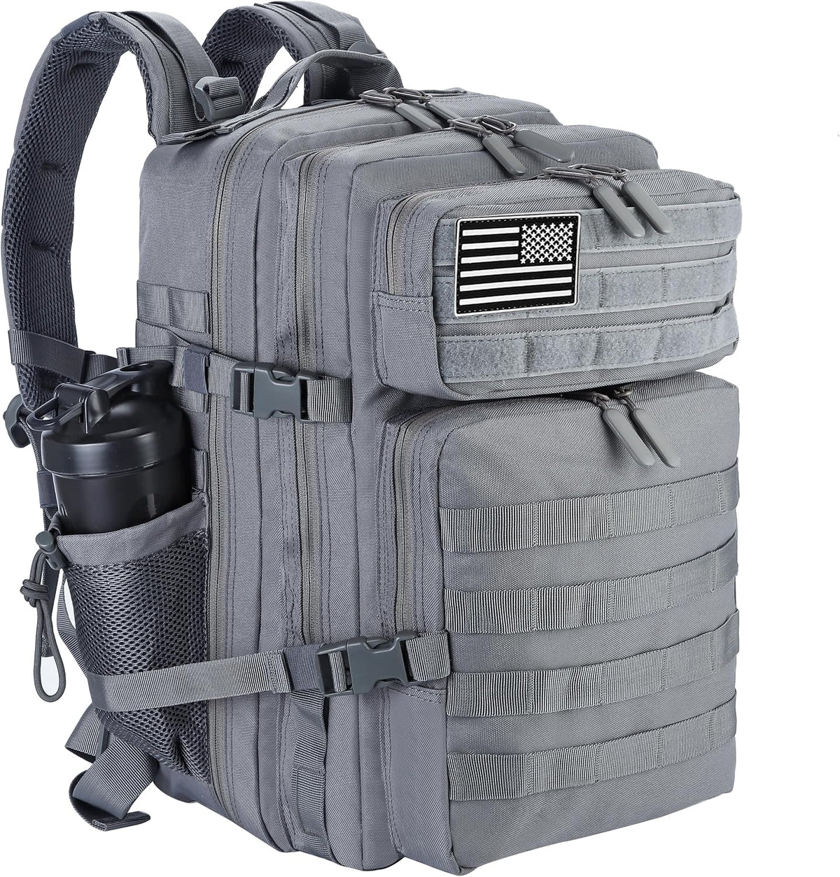Military Tactical Backpack for Men and Women 45L Army 3 Days Assault Pack Bag Large Rucksack with Molle System Black