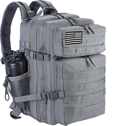 Military Tactical Backpack for Men and Women 45L Army 3 Days Assault Pack Bag Large Rucksack with Molle System Black