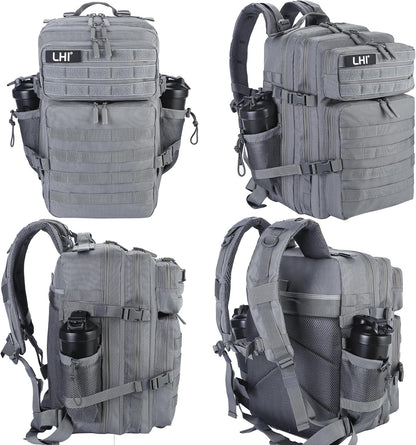 Military Tactical Backpack for Men and Women 45L Army 3 Days Assault Pack Bag Large Rucksack with Molle System Black