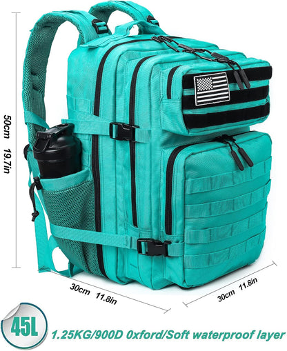 Military Tactical Backpack for Men and Women 45L Army 3 Days Assault Pack Bag Large Rucksack with Molle System Black