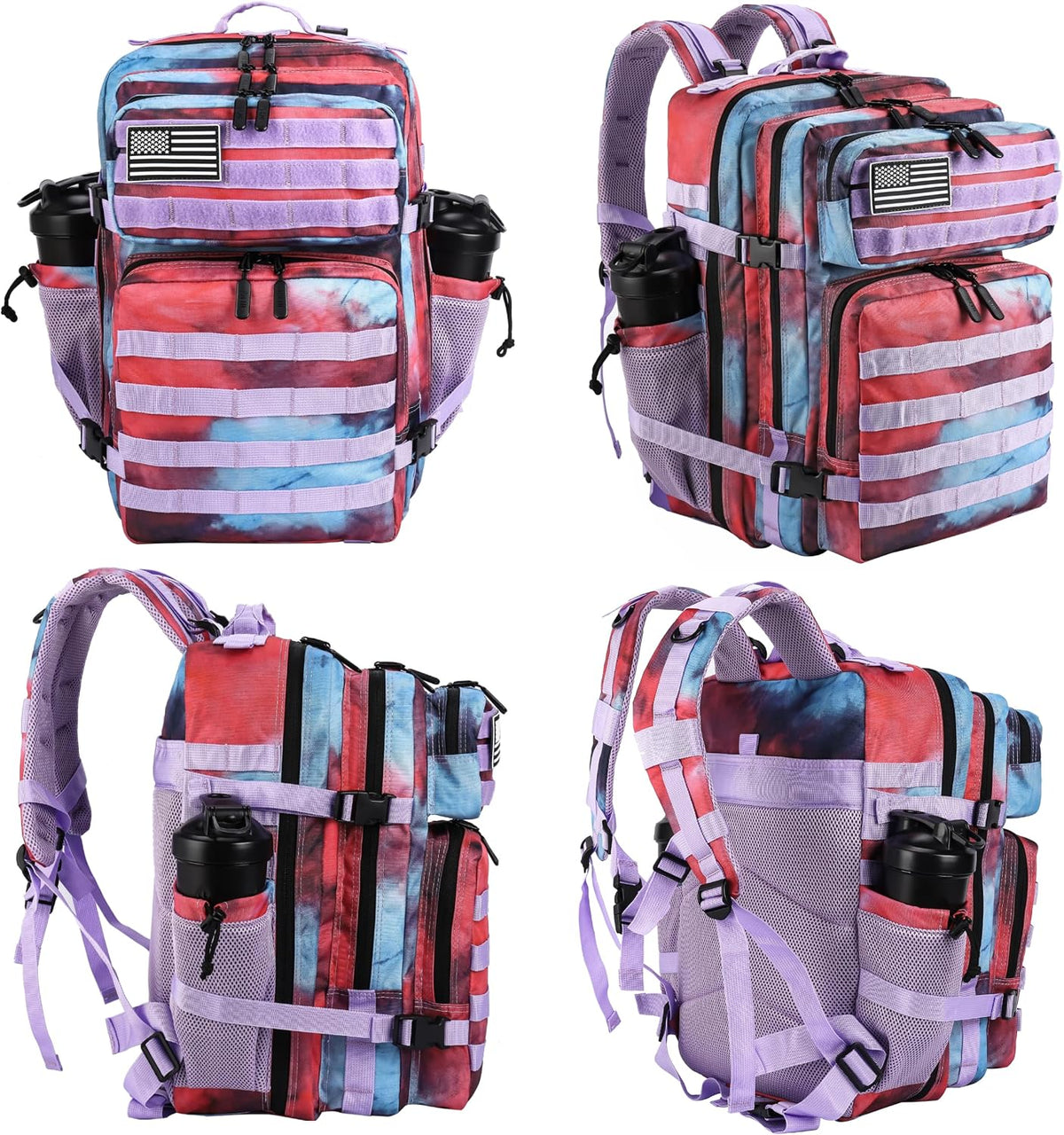Military Tactical Backpack for Men and Women 45L Army 3 Days Assault Pack Bag Large Rucksack with Molle System Black