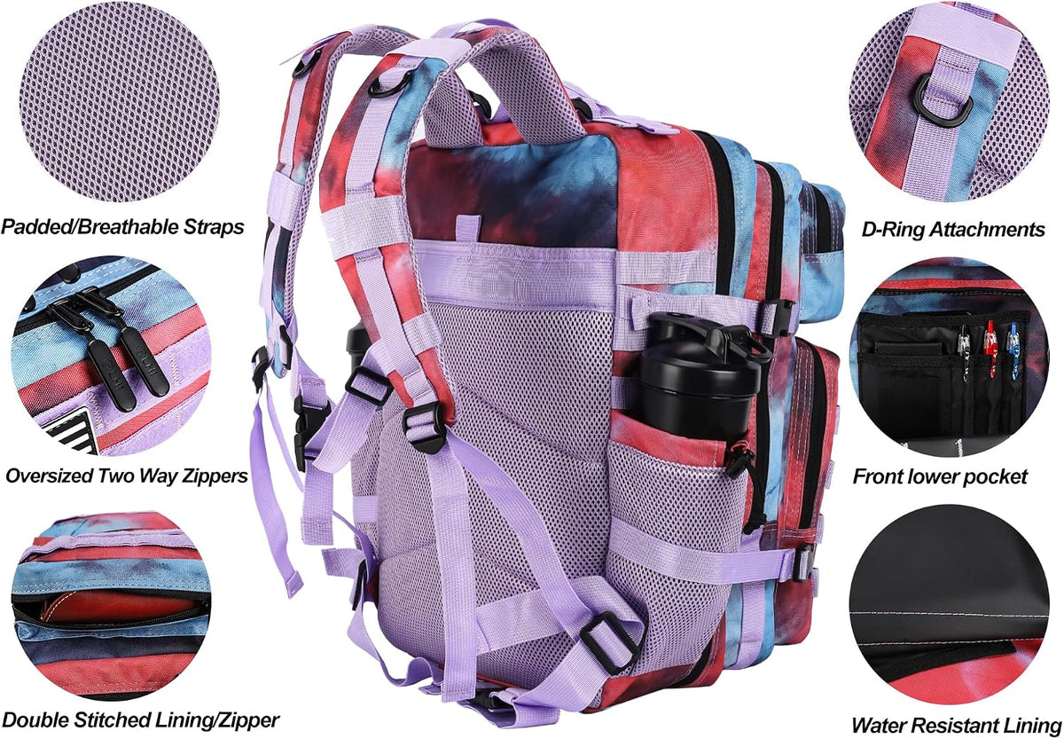 Military Tactical Backpack for Men and Women 45L Army 3 Days Assault Pack Bag Large Rucksack with Molle System Black