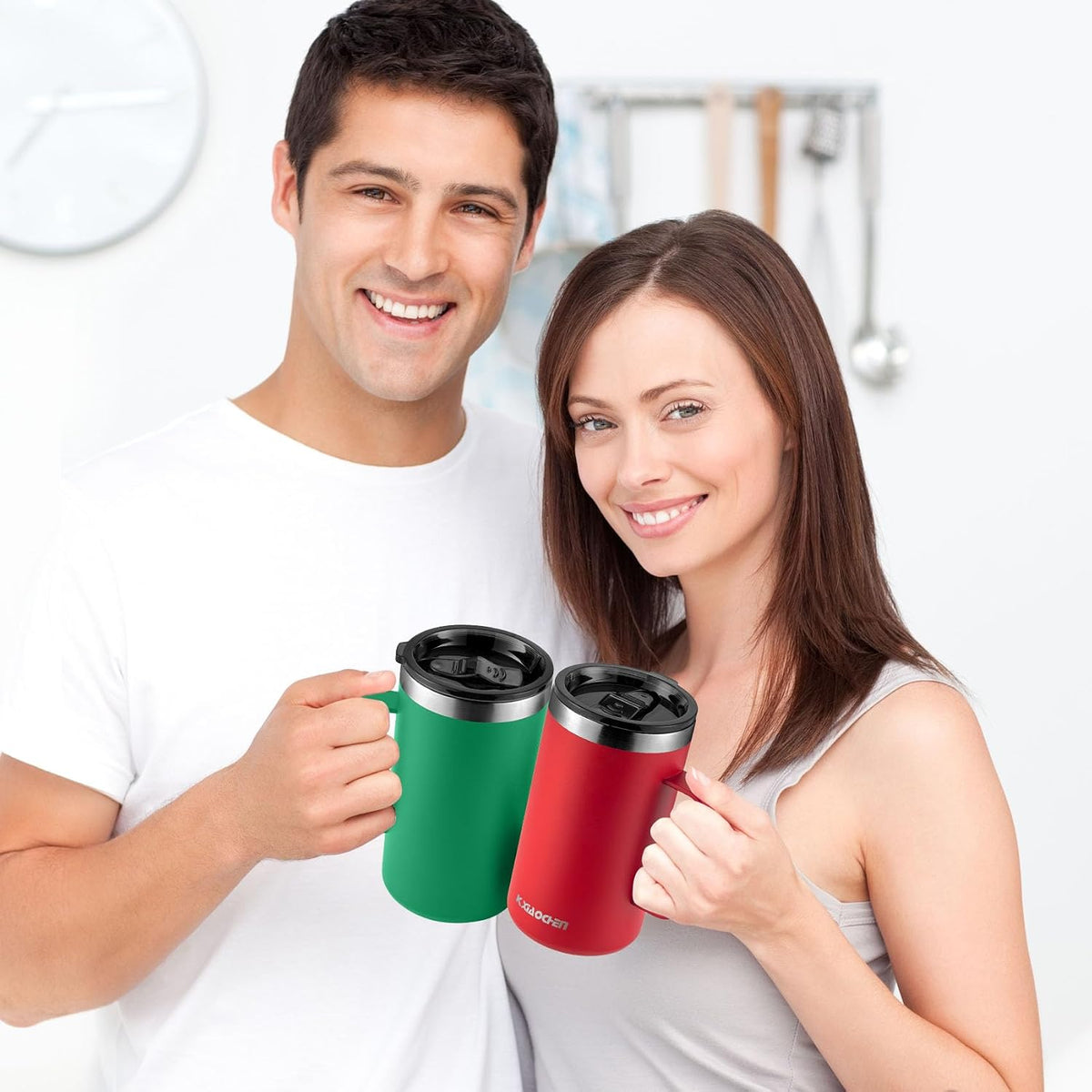 20 oz Insulated Coffee Mug, Coffee Cup with Lid and Wide Handle