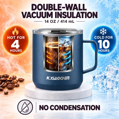 20 oz Insulated Coffee Mug, Coffee Cup with Lid and Wide Handle