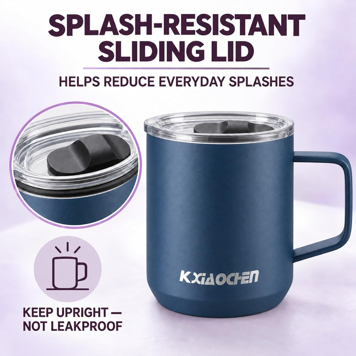 20 oz Insulated Coffee Mug, Coffee Cup with Lid and Wide Handle
