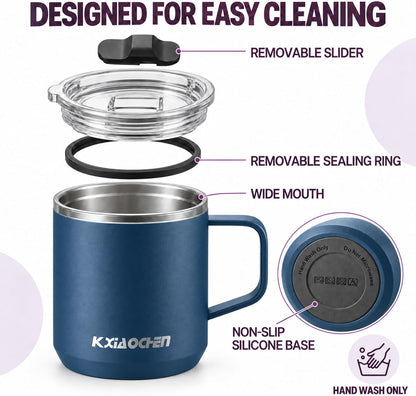 20 oz Insulated Coffee Mug, Coffee Cup with Lid and Wide Handle