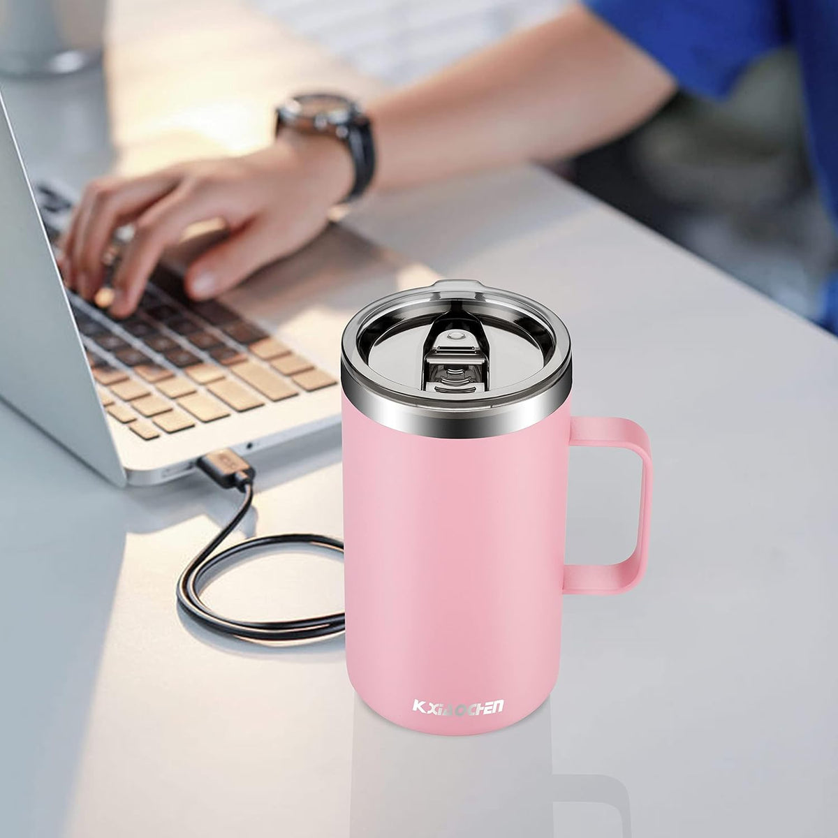 20 oz Insulated Coffee Mug, Coffee Cup with Lid and Wide Handle