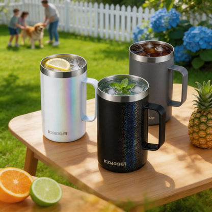 20 oz Insulated Coffee Mug, Coffee Cup with Lid and Wide Handle
