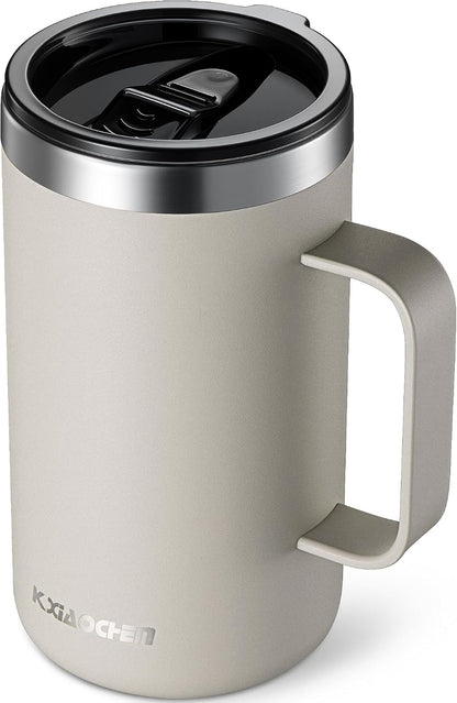 20 oz Insulated Coffee Mug, Coffee Cup with Lid and Wide Handle