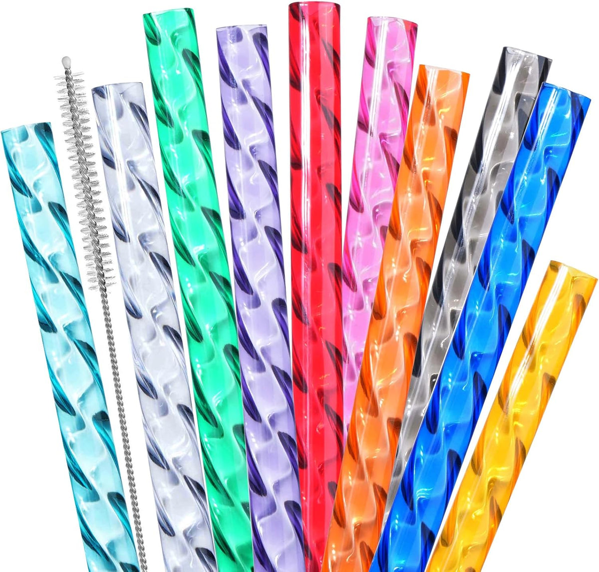 Reusable Straws for Stanley Cup Replacement,12 Inch Plastic Long Straw for 40 30 oz Tumbler,Colorful Hard Drinking Straws for Stanley,10mm Large Wide Water Bottle Straw for Stanley Cup Accessories