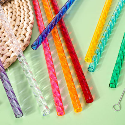 Reusable Straws for Stanley Cup Replacement,12 Inch Plastic Long Straw for 40 30 oz Tumbler,Colorful Hard Drinking Straws for Stanley,10mm Large Wide Water Bottle Straw for Stanley Cup Accessories