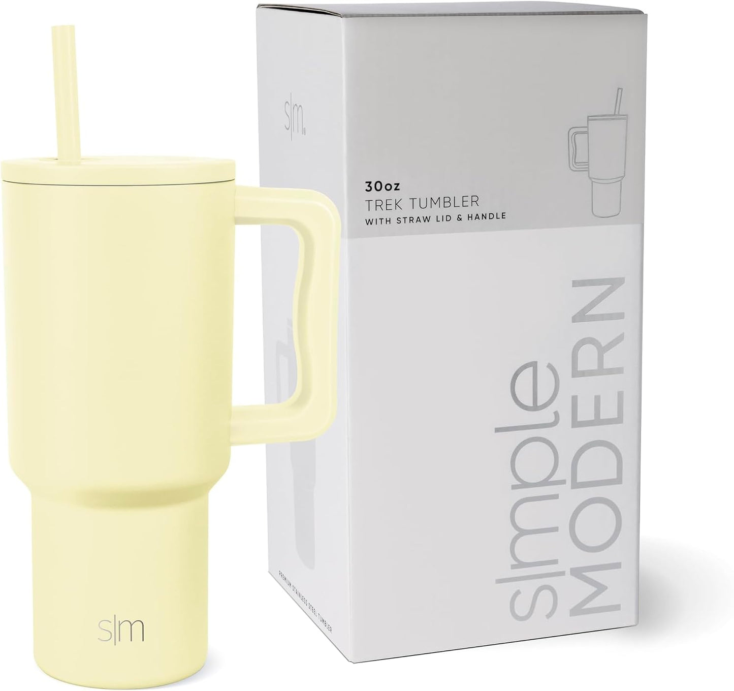40 oz Trek Tumbler with Handle and Straw Lid | Cup Holder Friendly Insulated Stainless Steel Travel Mug | Slumberland | Trek Tumbler, Travel Mug | Insulated Water Bottle, Cupholder Friendly, Stainless Steel Cup | Slumberland - Colors B