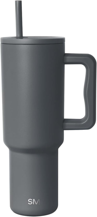 40 oz Trek Tumbler with Handle and Straw Lid | Cup Holder Friendly Insulated Stainless Steel Travel Mug | Slumberland | Trek Tumbler, Travel Mug | Insulated Water Bottle, Cupholder Friendly, Stainless Steel Cup | Slumberland - Colors B