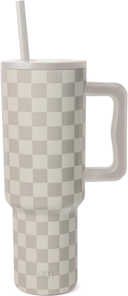 40 oz Trek Tumbler with Handle and Straw Lid | Cup Holder Friendly Insulated Stainless Steel Travel Mug | Slumberland | Trek Tumbler, Travel Mug | Insulated Water Bottle, Cupholder Friendly, Stainless Steel Cup | Slumberland - Colors B