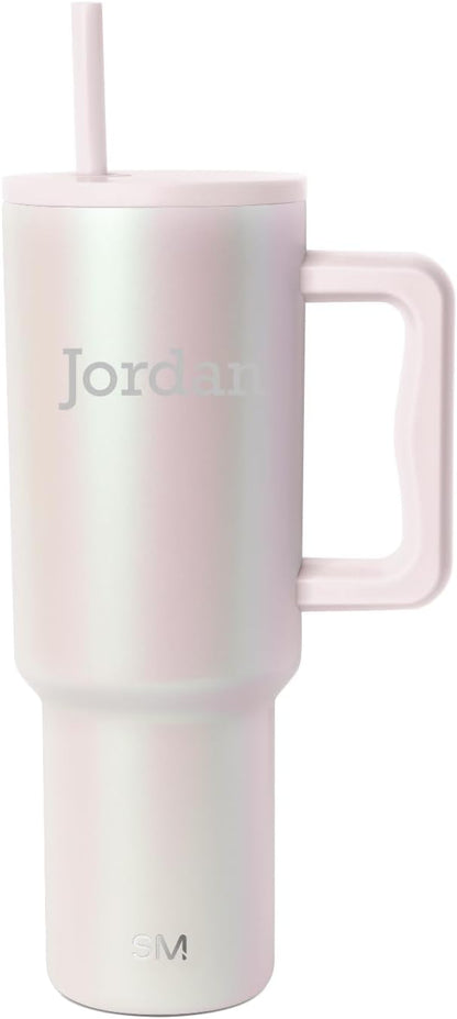 40 oz Trek Tumbler with Handle and Straw Lid | Cup Holder Friendly Insulated Stainless Steel Travel Mug | Slumberland | Trek Tumbler, Travel Mug | Insulated Water Bottle, Cupholder Friendly, Stainless Steel Cup | Slumberland - Colors B