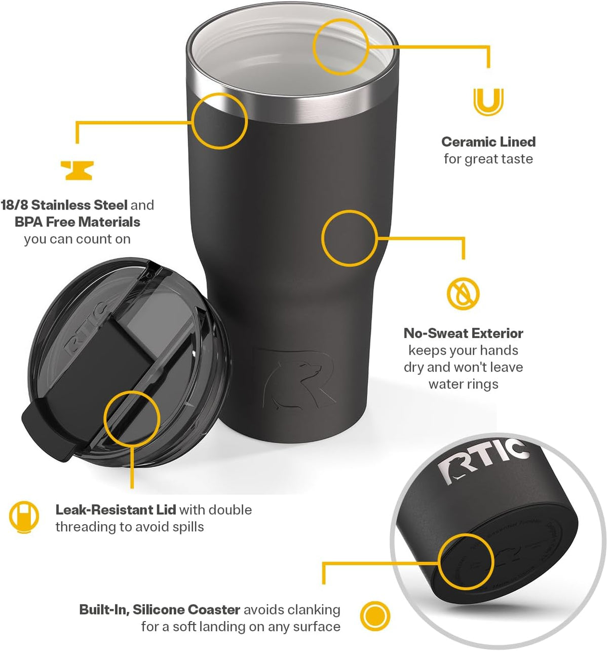 20oz Essential Tumbler with Lid, Ceramic Lined, Orchid
