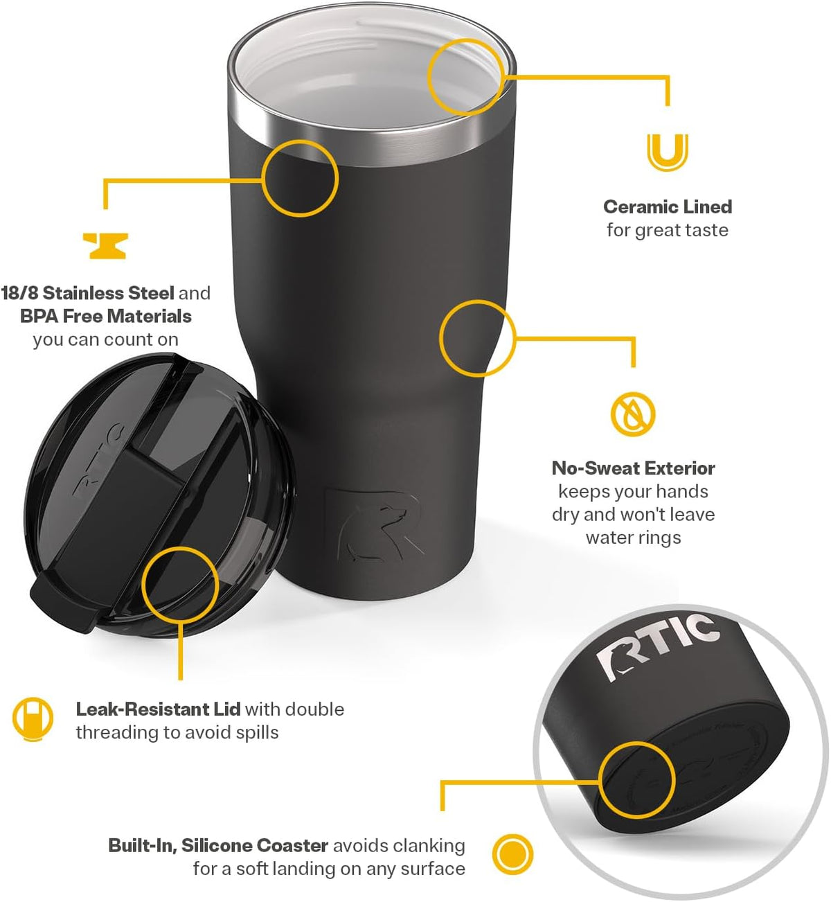 20oz Essential Tumbler with Lid, Ceramic Lined, Orchid