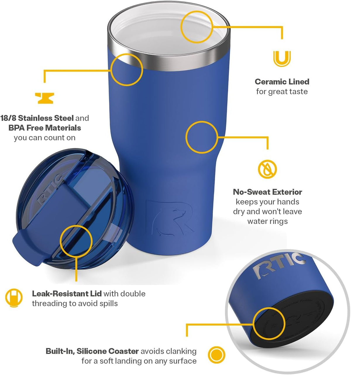 20oz Essential Tumbler with Lid, Ceramic Lined, Orchid
