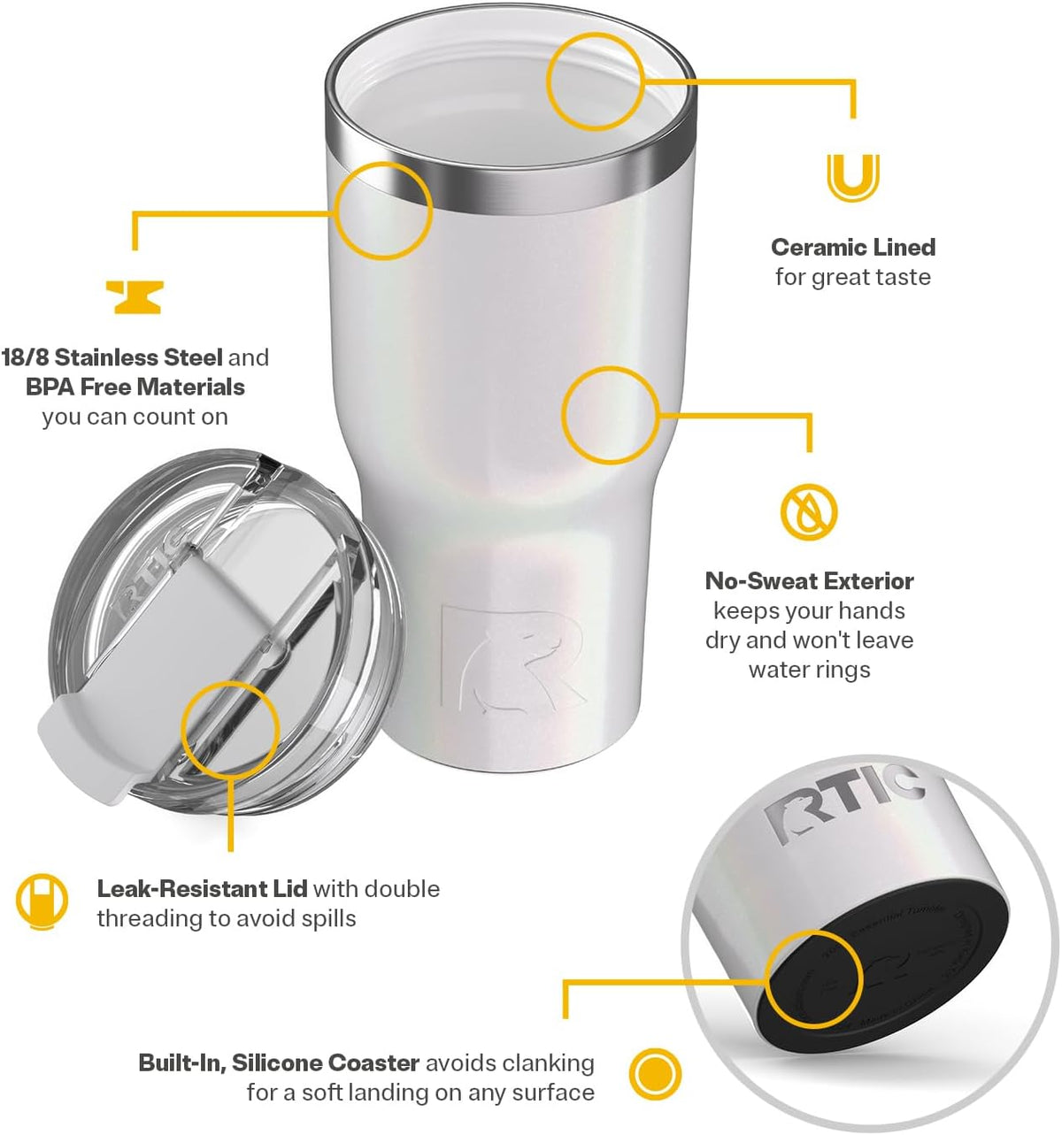 20oz Essential Tumbler with Lid, Ceramic Lined, Orchid