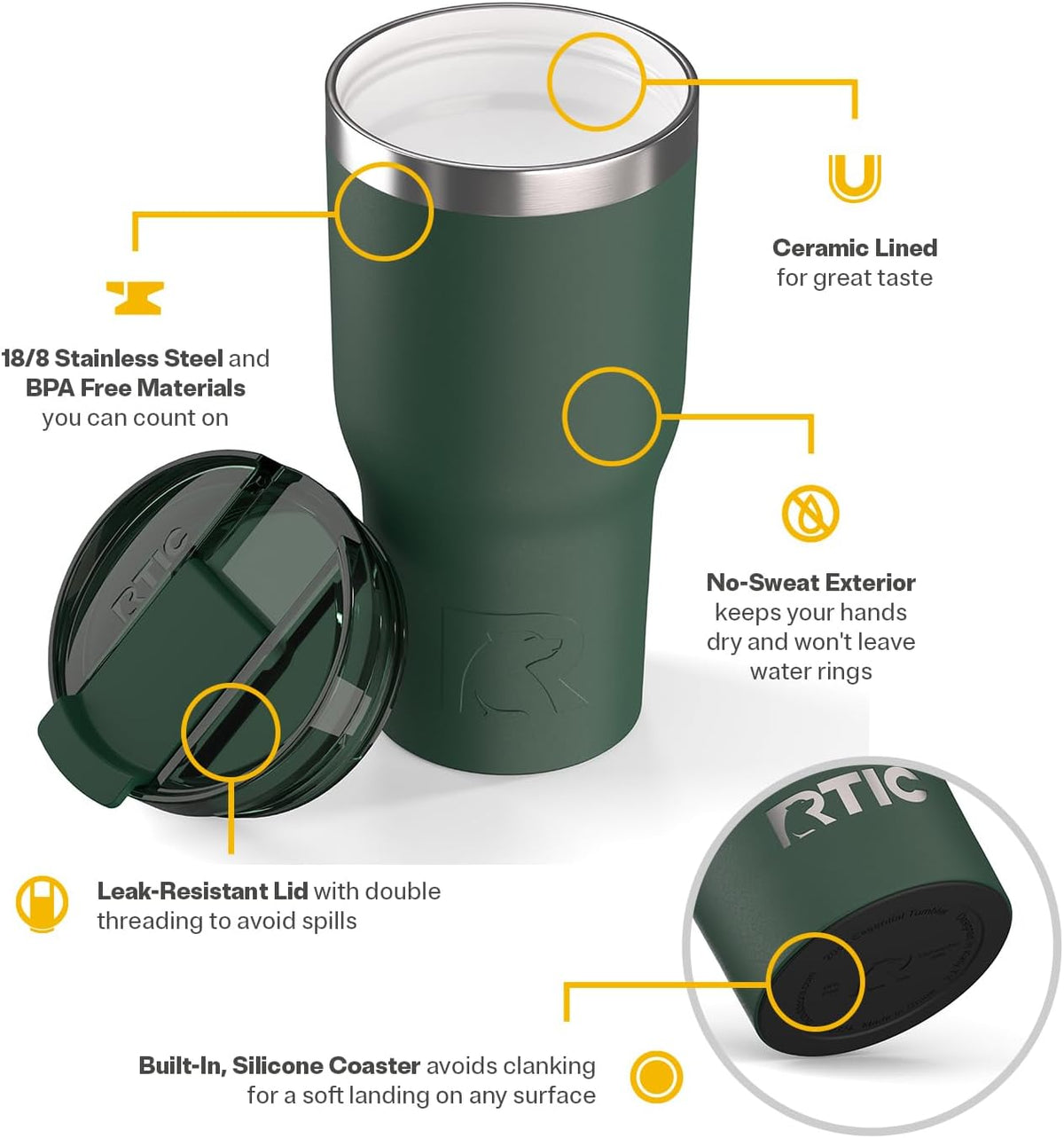 20oz Essential Tumbler with Lid, Ceramic Lined, Orchid