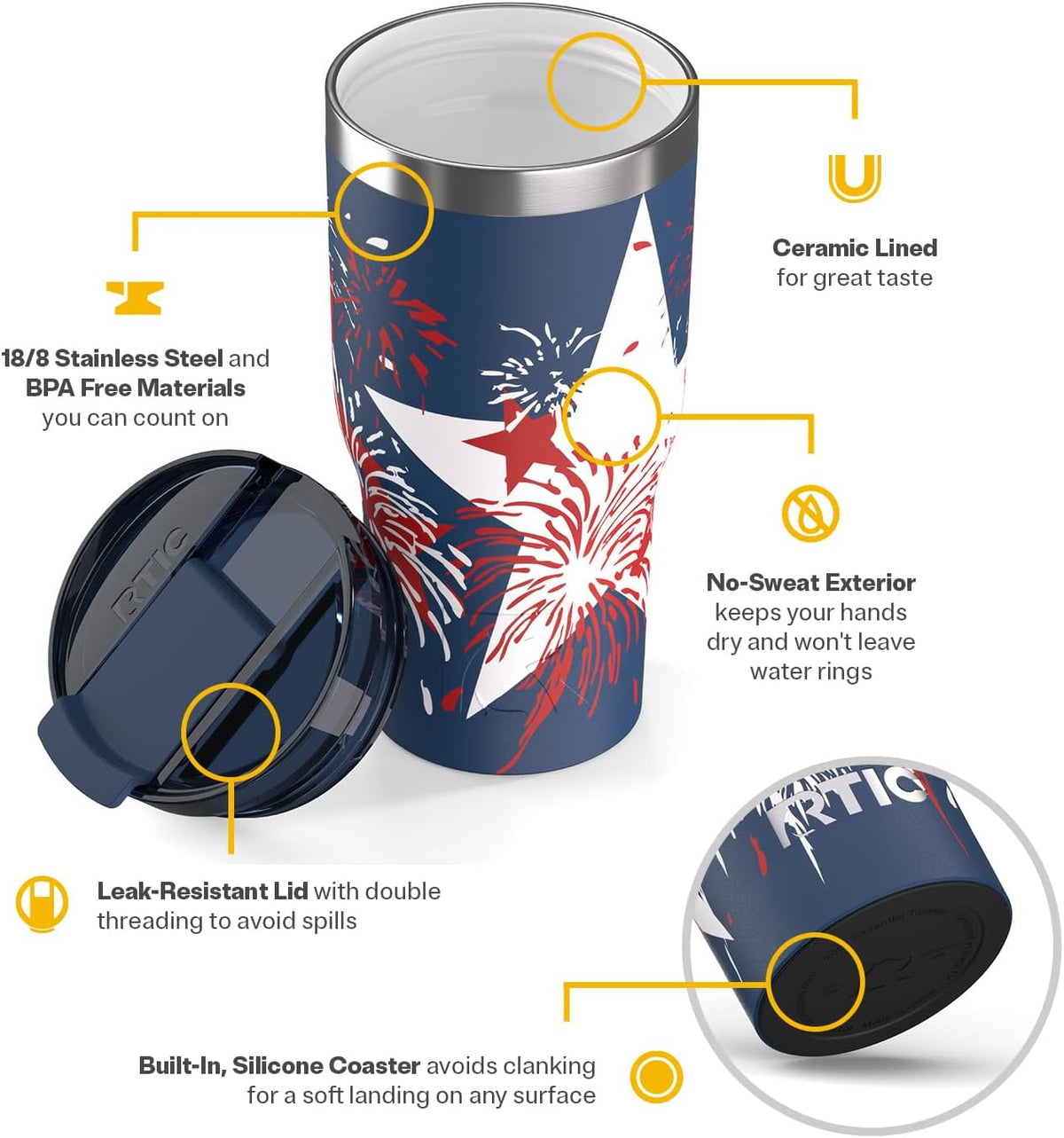 20oz Essential Tumbler with Lid, Ceramic Lined, Orchid