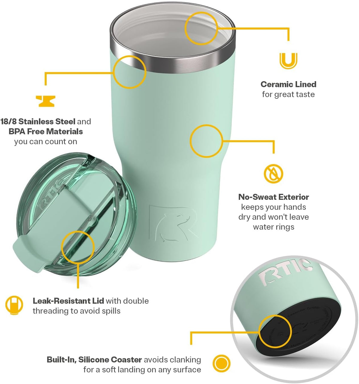 20oz Essential Tumbler with Lid, Ceramic Lined, Orchid