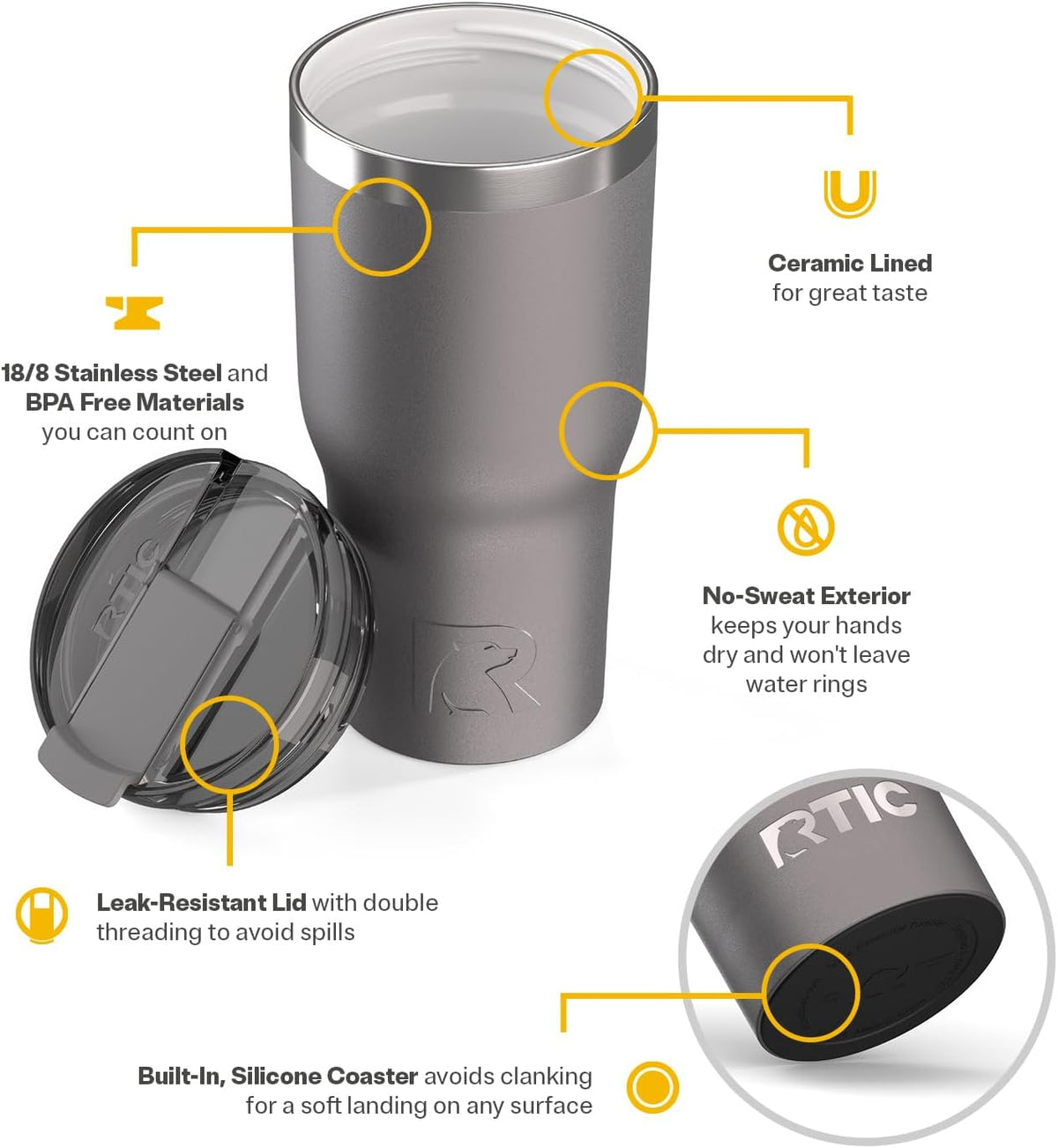 20oz Essential Tumbler with Lid, Ceramic Lined, Orchid