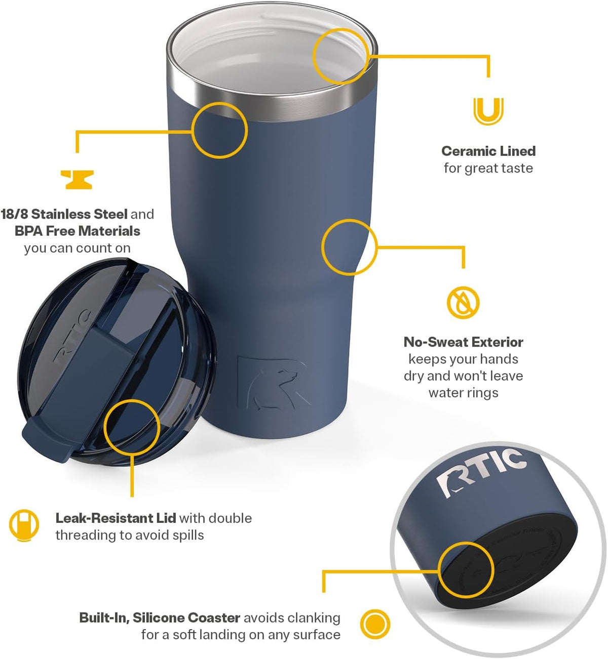20oz Essential Tumbler with Lid, Ceramic Lined, Orchid