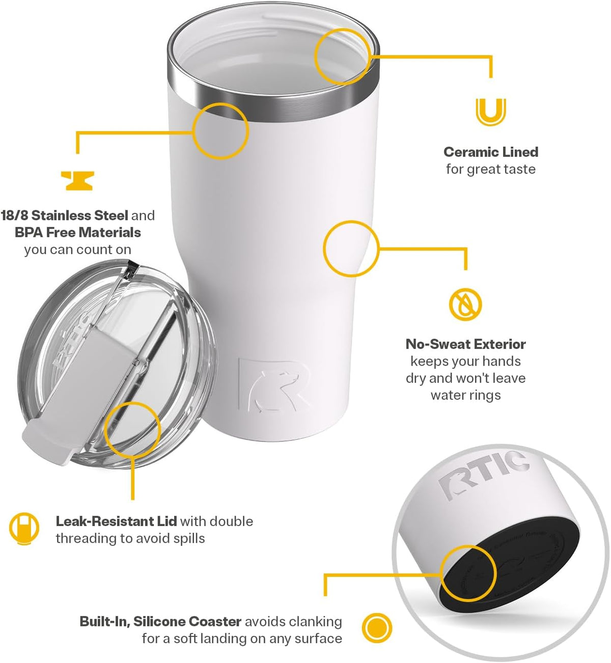 20oz Essential Tumbler with Lid, Ceramic Lined, Orchid
