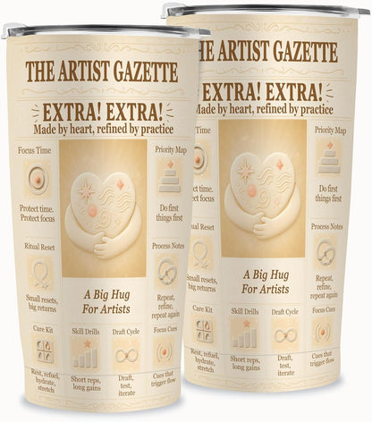 Engineer Gifts 20oz Insulated Tumbler, Newspaper-Inspired Blueprint & Circuit Design, Stainless Steel Travel Mug with Lid, for Men & Women, Students, Graduation, PE/EIT, Retirement, Appreciation