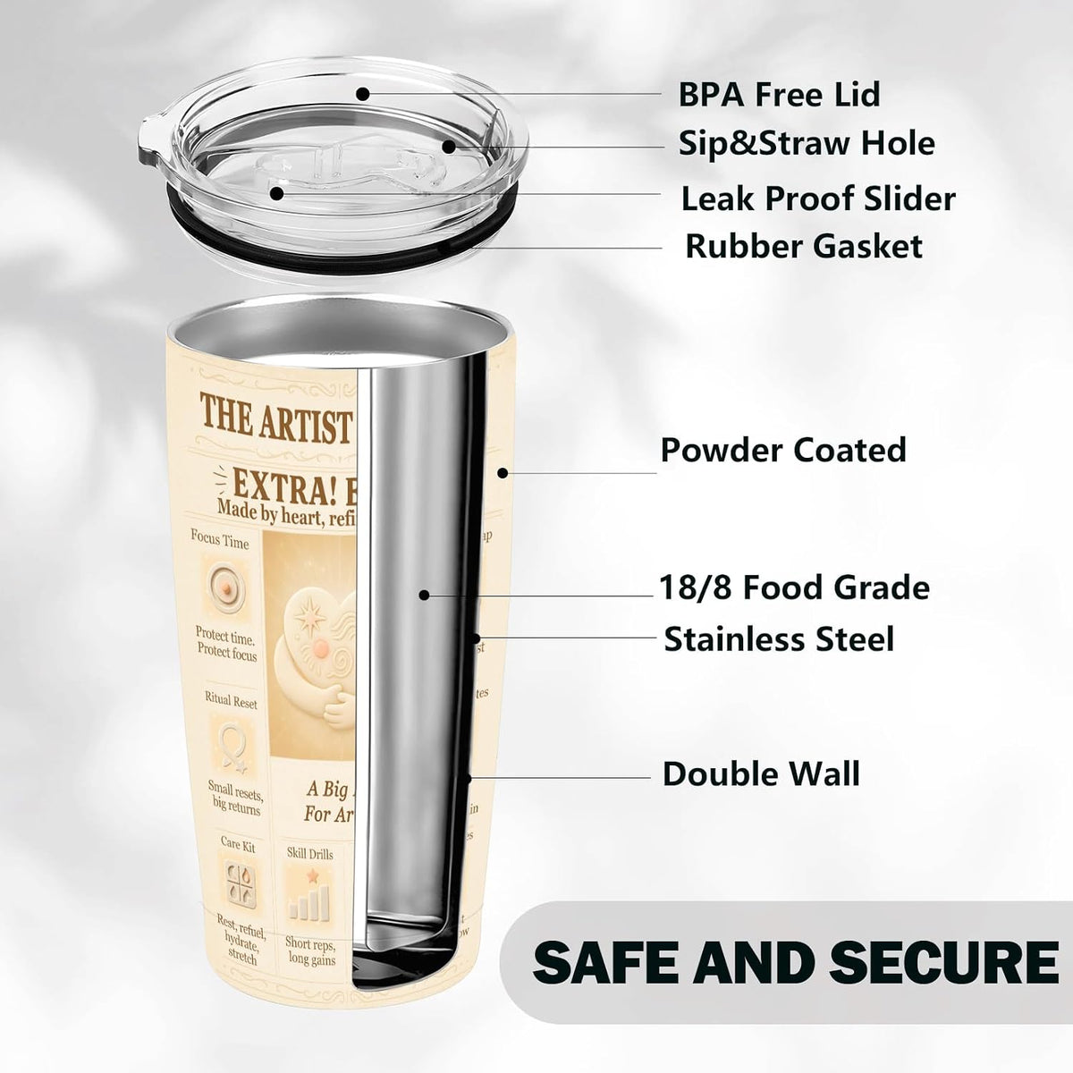 Engineer Gifts 20oz Insulated Tumbler, Newspaper-Inspired Blueprint & Circuit Design, Stainless Steel Travel Mug with Lid, for Men & Women, Students, Graduation, PE/EIT, Retirement, Appreciation