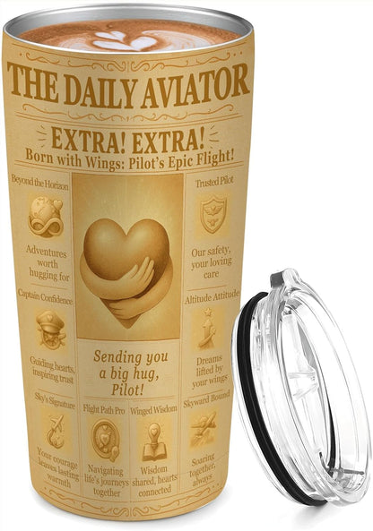 Engineer Gifts 20oz Insulated Tumbler, Newspaper-Inspired Blueprint & Circuit Design, Stainless Steel Travel Mug with Lid, for Men & Women, Students, Graduation, PE/EIT, Retirement, Appreciation