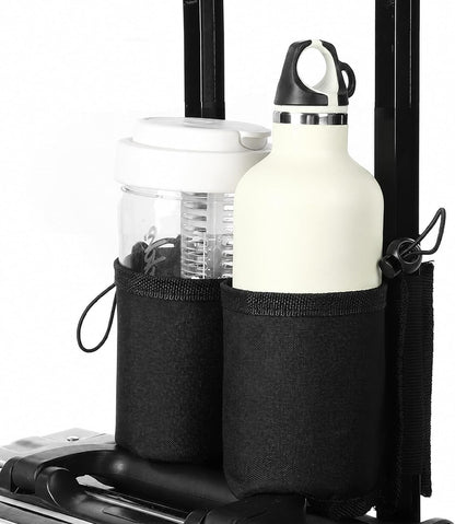 Luggage Travel Cup Holder Free Hand Drink Carrier Carry on Beverage Cup Holder Attachment Fits Roll on Suitcase Handles Business People, Travel Essentials