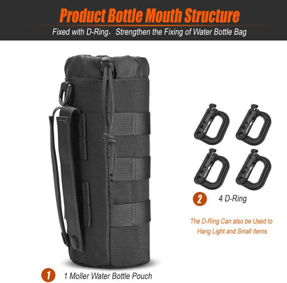 Upgraded Tactical Drawstring Molle Water Bottle Holder Tactical Pouches