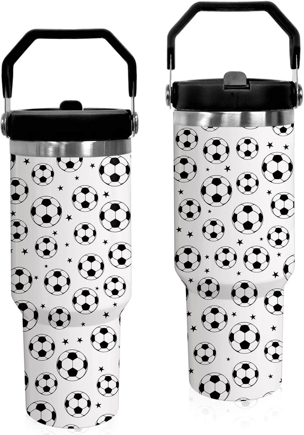 Pickleball Mug 30 OZ Tumbler with Handle Flip Straw Lid