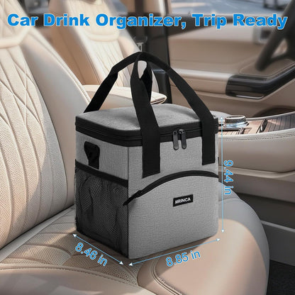 Reusable 4 Cup Insulated Drink Carrier with Handle, Black