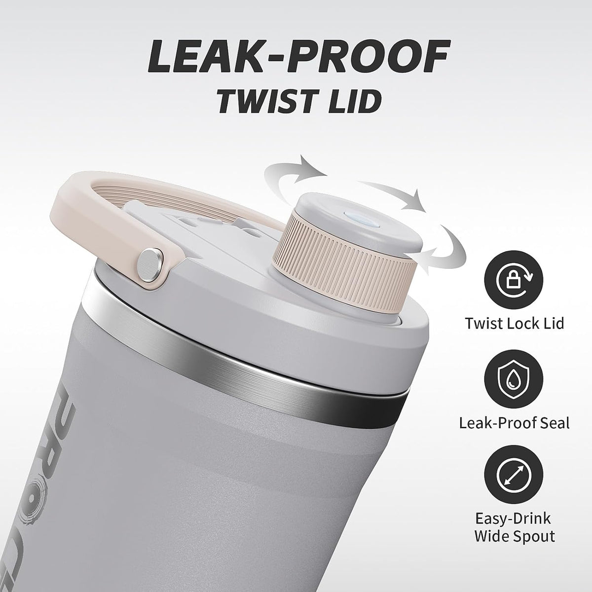 Insulated Stainless Steel Protein Shaker Bottle, 20oz Metal Mixer