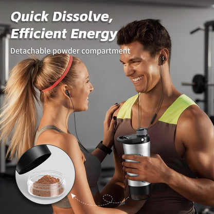 Insulated Stainless Steel Protein Shaker Bottle, 20oz Metal Mixer