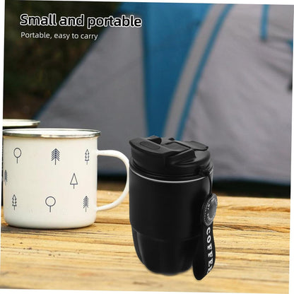 Portable Stainless Steel Travel Coffee Mug Double Wall Insulated Tumbler with Leak Lid for Office Car Outdoor Use Black Color Reusable Design