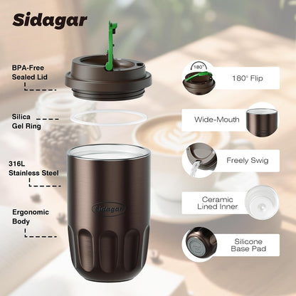 Travel Coffee Mug 14 oz Stainless Steel Ceramic Lined Tumbler