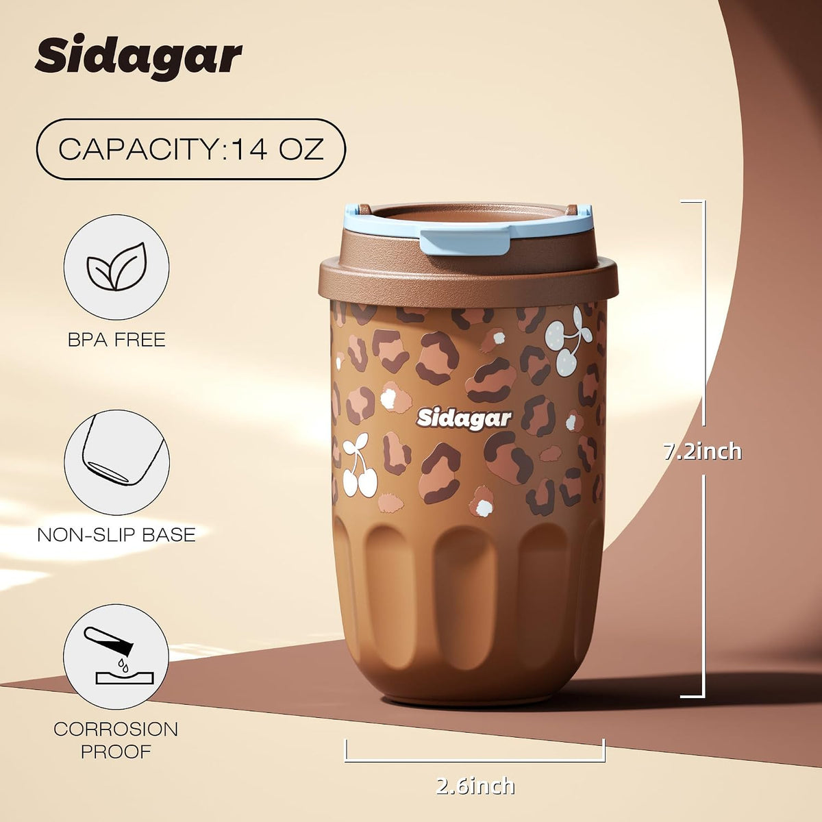 Travel Coffee Mug 14 oz Stainless Steel Ceramic Lined Tumbler