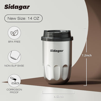 Travel Coffee Mug 14 oz Stainless Steel Ceramic Lined Tumbler