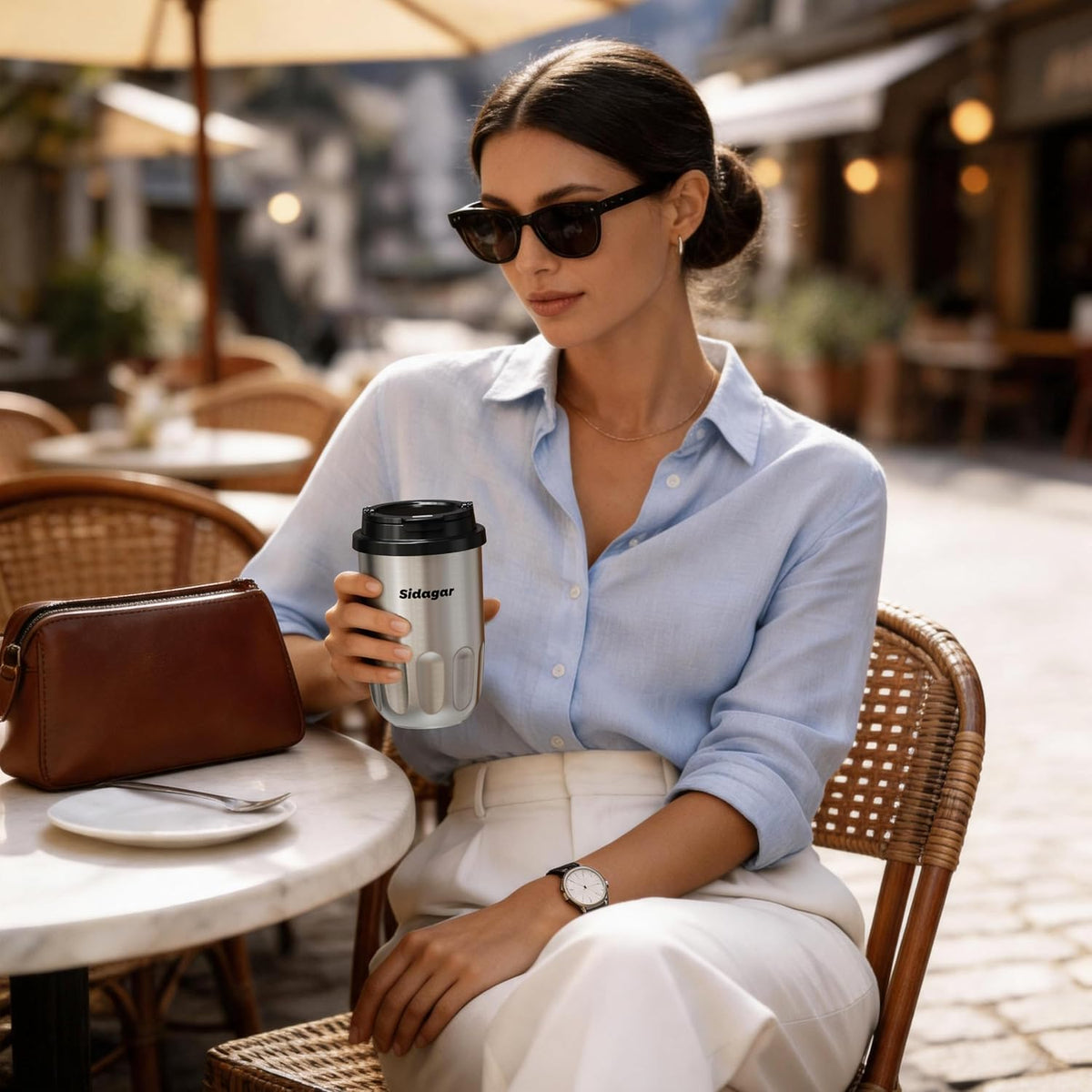 Travel Coffee Mug 14 oz Stainless Steel Ceramic Lined Tumbler