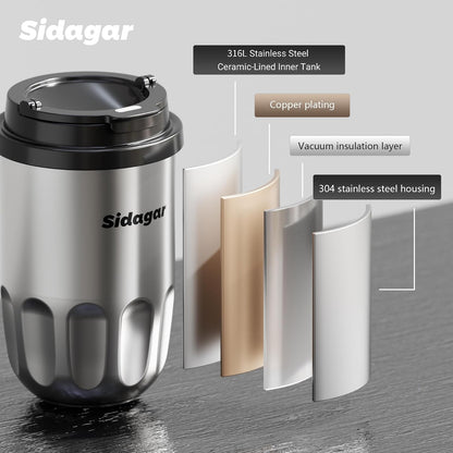 Travel Coffee Mug 14 oz Stainless Steel Ceramic Lined Tumbler