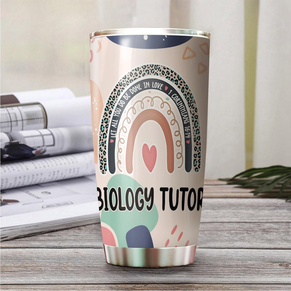 Let All You Do Be Done In Love Postal Clerk Tumbler Stainless Steel 20oz, Office Gifts Women Men Work Friends Coworker, Driking Coffee Cup For Birthday Christmas - Colors E